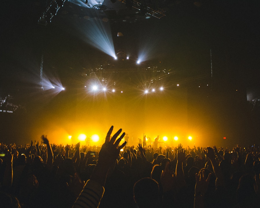 Crowd at a live summer music festival